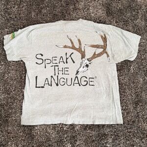 Primos Hunting Calls Graphic T Shirt Mens XL Deer Skull Speak the Language Tee